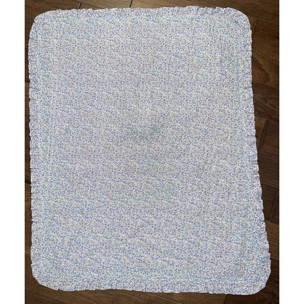 Vintage Baby Blanket Quilt Thats Our Baby‎ Handmade 37 x 47 Inches Ruffle Trim